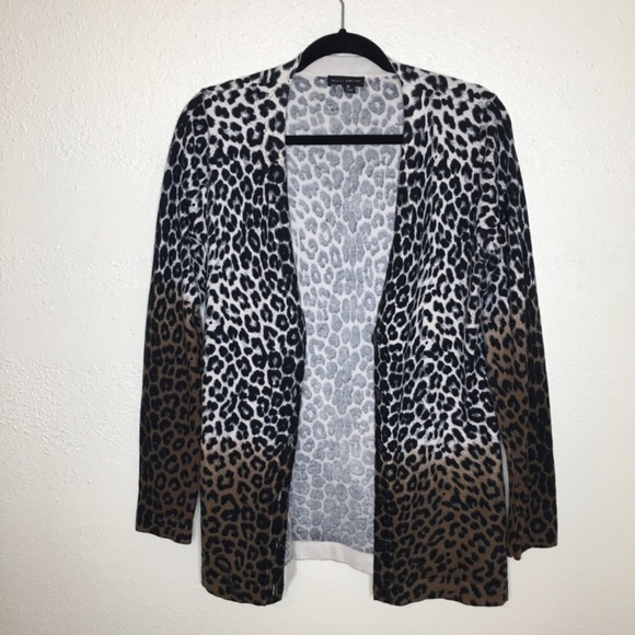 Willi Smith Leopard Print Cardigan M - Picture 1 of 4